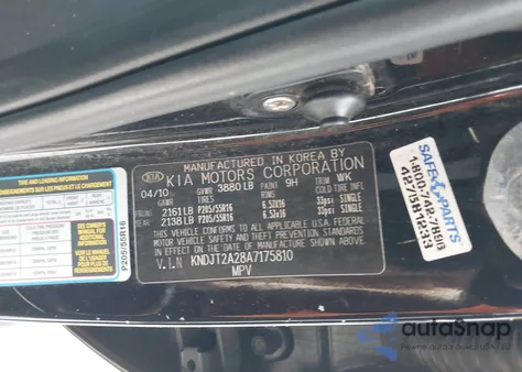 2010 Kia Soul + from USA, damaged, VIN KNDJT2A28A7175810